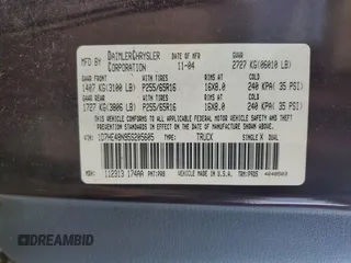 2005 Dodge Dakota SLT with VIN 1D7HE48N95S205605, listed as a Copart auction lot 44113325 with 206,391 mi miles and Salvage Title. Bid and sale history available at DreamBid. Image 14.