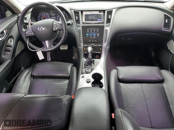 2017 Infiniti Q50 Red Sport 400 with VIN JN1FV7AP3HM850700, listed as a Copart auction lot 49844005 with 58,257 mi miles and Salvage title. Bid and sale history available at DreamBid. Image 8.