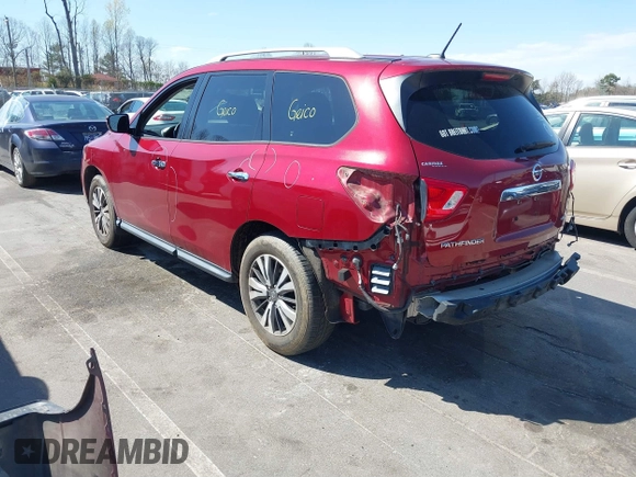 2017 Nissan Pathfinder SV with VIN 5N1DR2MM4HC681270, listed as a IAAI auction lot 41786327 with 61,724 mi miles. Bid and sale history available at carsss.com. Image 3.