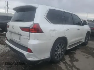 2020 Lexus LX with VIN JTJDY7AX2L4324141, listed as a Copart auction lot 40421224 with 43,760 mi miles. Bid and sale history available at carsss.com. Image 3.