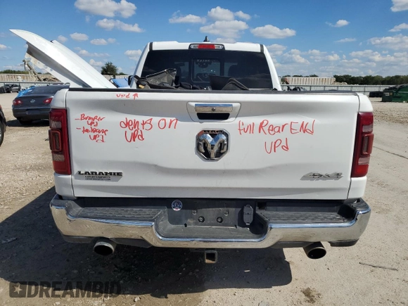 2020 Ram 1500 Laramie with VIN 1C6SRFDT2LN254099, listed as a Copart auction lot 73196044 with 109,635 mi miles and Salvage Title. Bid and sale history available at carsss.com. Image 6.