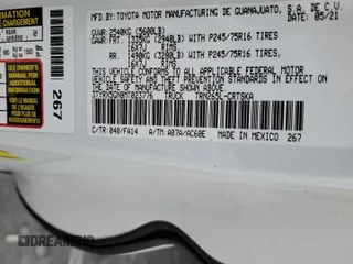 2021 Toyota Tacoma SR with VIN 3TYRX5GN8MT023776, listed as a Copart auction lot 52783755 with Not provided miles and Salvage title. Bid and sale history available at DreamBid. Image 12.