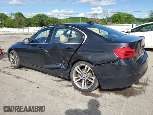 2017 BMW 3 Series 330i with VIN WBA8B9G37HNU53691, listed as a Copart auction lot 54612825 with 107,287 mi miles and Salvage Title. Bid and sale history available at carsss.com. Image 2.
