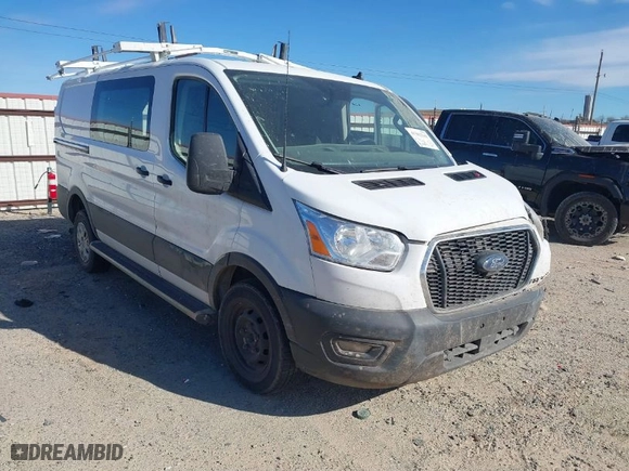 2021 Ford Transit Cargo Van with VIN 1FTBR1Y82MKA24535, listed as a IAAI auction lot 41362341 with 1 mi miles. Bid and sale history available at carsss.com. Image 1.