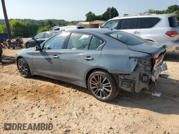 2023 Infiniti Q50 Red Sport 400 z VIN JN1FV7DR0PM590123, wystawiony jako Copart lot #62036915 z przebiegiem 42 739 mil mil oraz Szkoda całkowita • Salvage title. Historia ofert i sprzedaży dostępna na DreamBid. Obrazek 2.