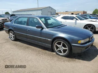 2001 BMW 7 Series 740iL with VIN WBAGH83411DP19107, listed as a Copart auction lot 61024385 with Not provided miles and Clean title. Bid and sale history available at DreamBid. Image 4.