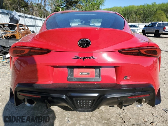 2024 Toyota Supra 3.0 with VIN WZ1DB0G02RW068233, listed as a Copart auction lot 52388195 with 3,881 mi miles and Salvage title. Bid and sale history available at DreamBid. Image 6.