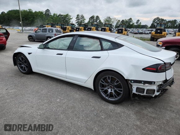 2022 Tesla Model S with VIN 5YJSA1E50NF476127, listed as a Copart auction lot 60225465 with Not provided miles and Salvage title. Bid and sale history available at DreamBid. Image 2.