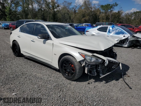 2017 Infiniti Q50 Signature Edition with VIN JN1EV7AP0HM737380, listed as a Copart auction lot 47157975 with 123,113 mi miles and Salvage Title. Bid and sale history available at DreamBid. Image 4.