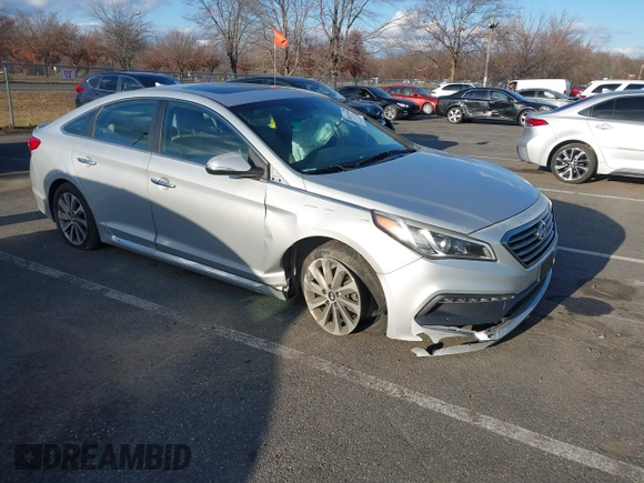 2017 Hyundai Sonata Sport with VIN 5NPE34AF9HH569242, listed as a IAAI auction lot 40977224 with 136,951 mi miles. Bid and sale history available at carsss.com. Image 1.