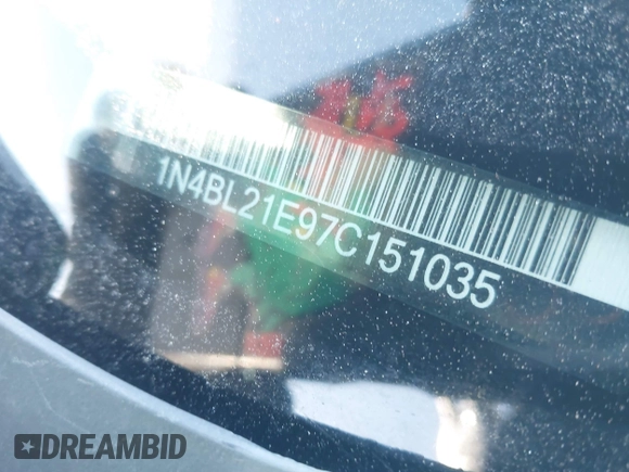 2007 Nissan Altima SL with VIN 1N4BL21E97C151035, listed as a IAAI auction lot 41778250 with Not Provided miles and . Bid and sale history available at DreamBid. Image 9.