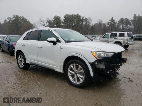 2021 Audi Q3 S line Premium with VIN WA1DECF39M1035653, listed as a Copart auction lot 50160195 with 24,648 mi miles and Salvage Title. Bid and sale history available at DreamBid. Image 4.