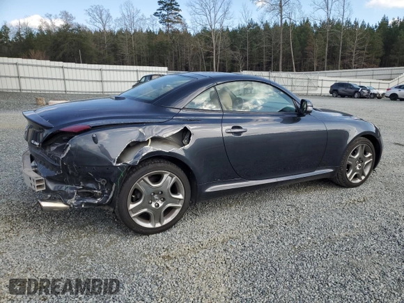 2009 Lexus SC 430 with VIN JTHFN45Y299020985, listed as a Copart auction lot 50300685 with 74,285 mi miles and Salvage Title. Bid and sale history available at DreamBid. Image 3.