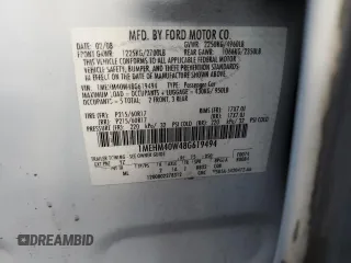 2008 Mercury Sable with VIN 1MEHM40W48G619494, listed as a Copart auction lot 51017415 with 149,163 mi miles and Salvage title. Bid and sale history available at DreamBid. Image 12.
