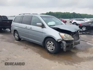 2005 Honda Odyssey EX-L z VIN 5FNRL387X5B106577, wystawiony jako IAAI lot #42276474 z przebiegiem 252 582 mil mil oraz . Historia ofert i sprzedaży dostępna na DreamBid. Obrazek 1.