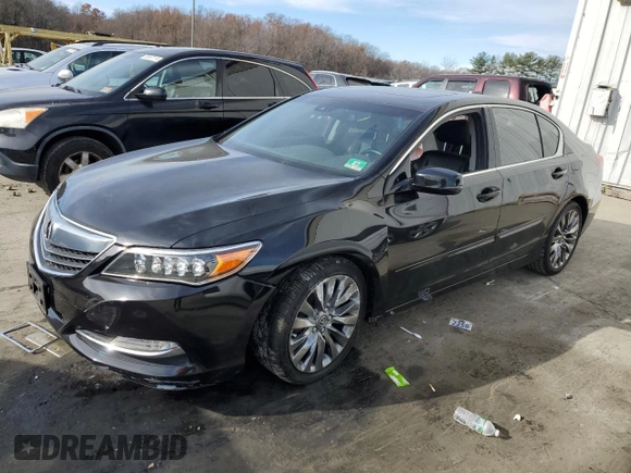 2016 Acura RLX Tech Pkg with VIN JH4KC1F56GC001735, listed as a Copart auction lot 80839074 with 100,452 mi miles and Salvage Title. Bid and sale history available at carsss.com. Image 1.