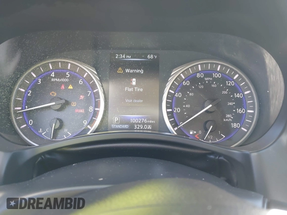 2015 Infiniti Q50 with VIN JN1BV7AP3FM335840, listed as a IAAI auction lot 38327905 with 100,276 mi miles. Bid and sale history available at carsss.com. Image 7.