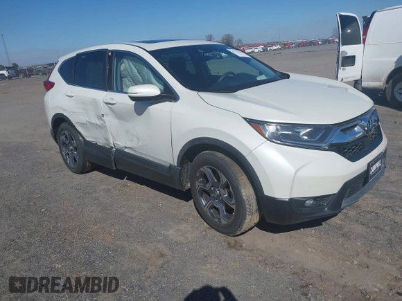 2017 Honda CR-V EX with VIN 2HKRW1H58HH519386, listed as a IAAI auction lot 41777509 with 76,499 mi miles. Bid and sale history available at carsss.com. Image 1.