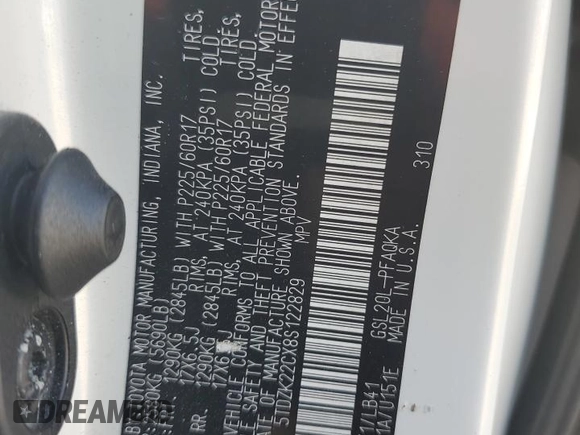 2008 Toyota Sienna XLE z VIN 5TDZK22CX8S122829, wystawiony jako Copart lot #58202065 z przebiegiem 228 678 mil mil oraz Szkoda całkowita • Salvage title. Historia ofert i sprzedaży dostępna na DreamBid. Obrazek 13.