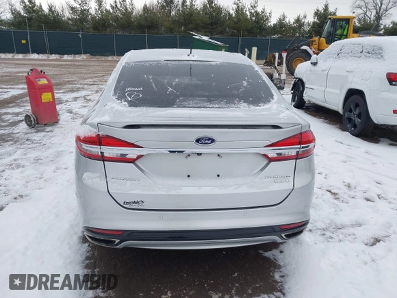 2017 Ford Fusion Titanium with VIN 3FA6P0K91HR117198, listed as a IAAI auction lot 41346552 with 76,951 mi miles. Bid and sale history available at carsss.com. Image 16.