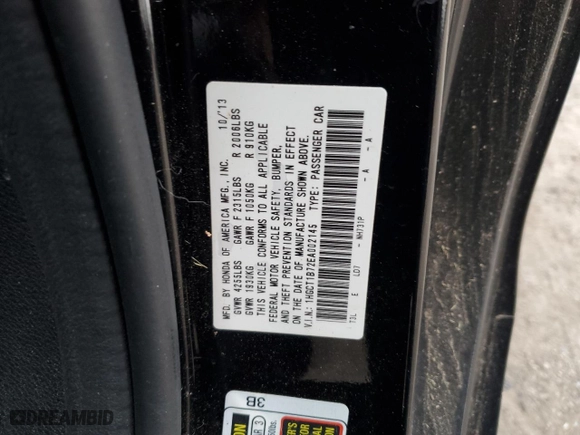 2014 Honda Accord Coupe EX with VIN 1HGCT1B72EA002145, listed as a Copart auction lot 44363695 with 90,046 mi miles and Clean Title. Bid and sale history available at carsss.com. Image 12.