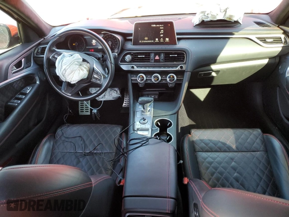 2019 Genesis G70 Dynamic with VIN KMTG34LE7KU015581, listed as a Copart auction lot 79349084 with 32,338 mi miles and Salvage Title. Bid and sale history available at DreamBid. Image 8.