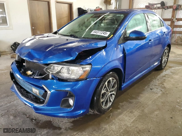 2017 Chevrolet Sonic LT with VIN 1G1JD5SB6H4103389, listed as a Copart auction lot 44377245 with 79,731 mi miles and Salvage Title. Bid and sale history available at carsss.com. Image 1.