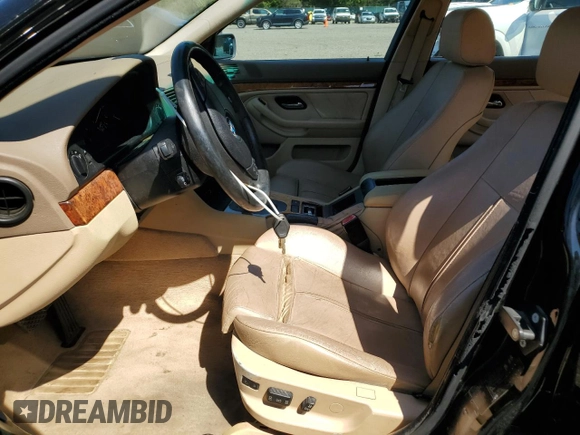 2000 BMW 5 Series 528iA with VIN WBADM6341YGU29669, listed as a Copart auction lot 55398505 with 0 mi miles and Salvage Title. Bid and sale history available at carsss.com. Image 7.