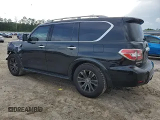 2017 Nissan Armada Platinum with VIN JN8AY2NF9H9302856, listed as a Copart auction lot 60226345 with 116,336 mi miles and Salvage title. Bid and sale history available at DreamBid. Image 2.