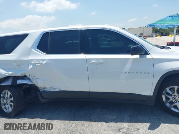 2021 Chevrolet Traverse LS with VIN 1GNERFKWXMJ201136, listed as a IAAI auction lot 42254422 with 50,663 mi miles and . Bid and sale history available at DreamBid. Image 14.