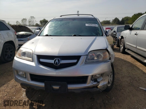 2004 Acura MDX Touring Pkg with VIN 2HNYD18674H505695, listed as a Copart auction lot 70686264 with 0 mi miles and Salvage Title. Bid and sale history available at carsss.com. Image 5.