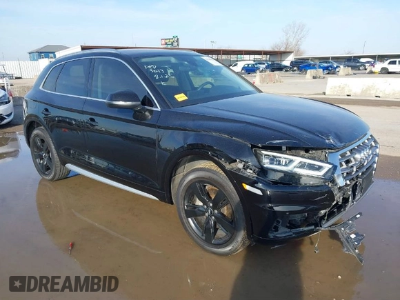 2019 Audi Q5 Premium Plus with VIN WA1BNAFY9K2073043, listed as a IAAI auction lot 41580814 with 45,225 mi miles. Bid and sale history available at carsss.com. Image 1.
