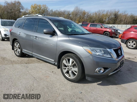 2016 Nissan Pathfinder Platinum with VIN 5N1AR2MN7GC663713, listed as a Copart auction lot 82332604 with 106,934 mi miles and Salvage Title. Bid and sale history available at carsss.com. Image 4.