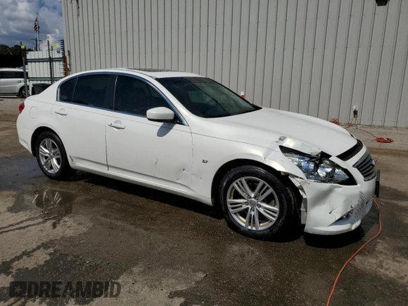 2015 Infiniti Q40 with VIN JN1CV6AR1FM521201, listed as a Copart auction lot 50913775 with 93,468 mi miles and Salvage Title. Bid and sale history available at DreamBid. Image 4.
