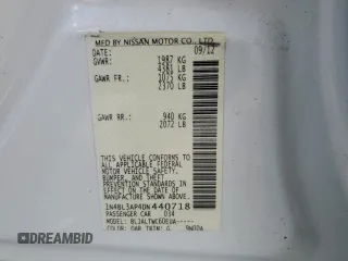 2013 Nissan Altima SV z VIN 1N4BL3AP4DN440718, wystawiony jako Copart lot #55114085 z przebiegiem 60 643 mil mil oraz Szkoda całkowita • Salvage title. Historia ofert i sprzedaży dostępna na DreamBid. Obrazek 12.