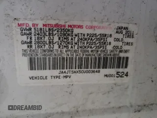 2012 Mitsubishi Outlander GT z VIN JA4JT5AX5CU003648, wystawiony jako Copart lot #48328185 z przebiegiem 223 513 mil mil oraz Czysty tytuł • Clean title. Historia ofert i sprzedaży dostępna na DreamBid. Obrazek 13.
