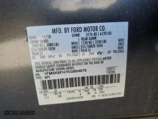 2019 Ford Explorer Limited with VIN 1FM5K8FH7KGB04678, listed as a Copart auction lot 77367714 with 87,657 mi miles and Salvage Title. Bid and sale history available at carsss.com. Image 13.