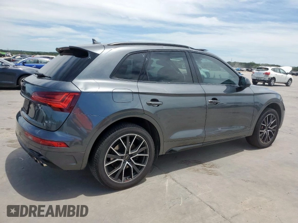 2023 Audi SQ5 Premium Plus with VIN WA1B4AFY1P2112007, listed as a Copart auction lot 57800185 with 21,101 mi miles and Salvage title. Bid and sale history available at DreamBid. Image 3.