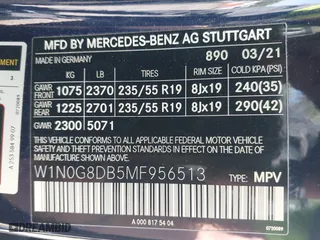 2021 Mercedes-Benz GLC with VIN W1N0G8DB5MF956513, listed as a IAAI auction lot 41979023 with 27,405 mi miles. Bid and sale history available at carsss.com. Image 9.