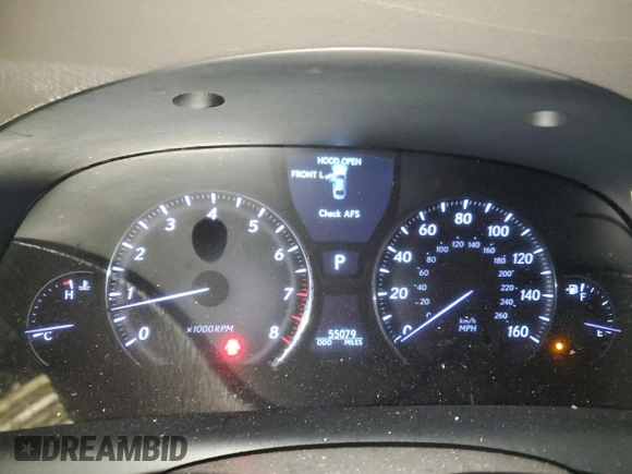 2011 Lexus LS 460 with VIN JTHBL5EF0B5103529, listed as a Copart auction lot 45342245 with 55,079 mi miles and Salvage title. Bid and sale history available at DreamBid. Image 9.