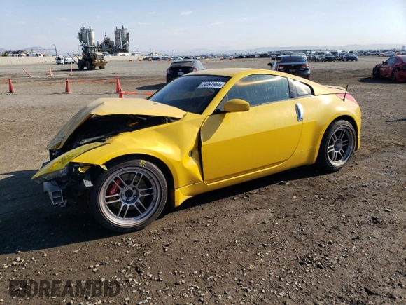 2005 Nissan 350Z Touring with VIN JN1AZ34E55M655680, listed as a Copart auction lot 74091984 with 114,576 mi miles and Salvage Title. Bid and sale history available at DreamBid. Image 1.