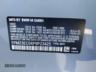 2023 BMW X4 M z VIN 5YM23EC0XP9P23425, wystawiony jako IAAI lot #41147096 z przebiegiem 22 958 mil mil oraz . Historia ofert i sprzedaży dostępna na DreamBid. Obrazek 9.