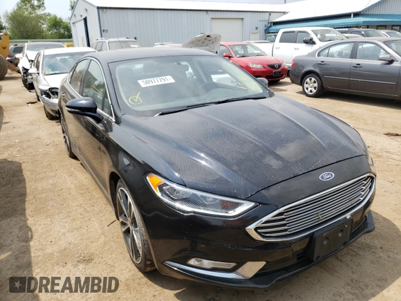 2017 Ford Fusion Titanium с VIN 3FA6P0K93HR170257, выставлен на аукционе Copart как лот 50977791 с пробегом 96 692 миль миль и Списание • Salvage title. История ставок и продаж доступна на DreamBid. Изображение 1.