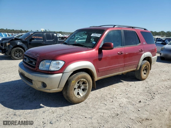 2001 Toyota Sequoia SR5 with VIN 5TDZT34A31S014508, listed as a Copart auction lot 48428945 with 290,773 mi miles and Salvage Title. Bid and sale history available at carsss.com. Image 1.