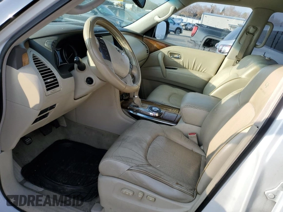 2011 Infiniti QX56 7-passenger with VIN JN8AZ2NF6B9502503, listed as a Copart auction lot 83369704 with Not provided miles and Salvage title. Bid and sale history available at DreamBid. Image 7.