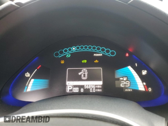 2013 Nissan LEAF SV with VIN 1N4AZ0CP0DC403733, listed as a Copart auction lot 63444585 with 56,896 mi miles and Clean title. Bid and sale history available at DreamBid. Image 9.