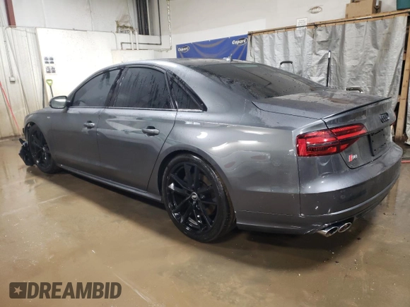2017 Audi S8 z VIN WUAJ5AFD3HN900060, wystawiony jako Copart lot #42302065 z przebiegiem 79 782 mil mil oraz Szkoda całkowita • Salvage title. Historia ofert i sprzedaży dostępna na DreamBid. Obrazek 2.