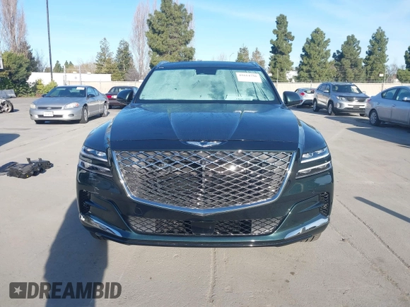 2021 Genesis GV80 with VIN KMUHCESCXMU046641, listed as a IAAI auction lot 41614756 with 25,666 mi miles and . Bid and sale history available at DreamBid. Image 13.