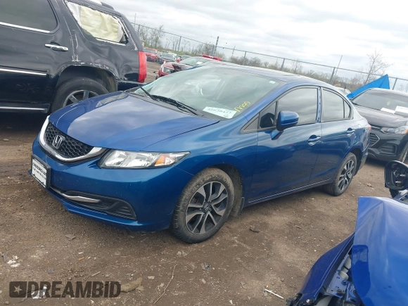 2015 Honda Civic Sedan EX with VIN 19XFB2F84FE020443, listed as a IAAI auction lot 42030422 with Not Provided miles. Bid and sale history available at carsss.com. Image 2.