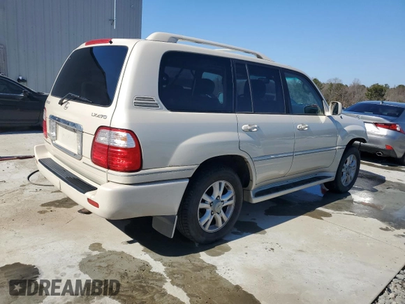2004 Lexus LX 470 z VIN JTJHT00W743547721, wystawiony jako Copart lot #43739705 z przebiegiem 231 378 mil mil oraz Szkoda całkowita • Salvage title. Historia ofert i sprzedaży dostępna na DreamBid. Obrazek 3.
